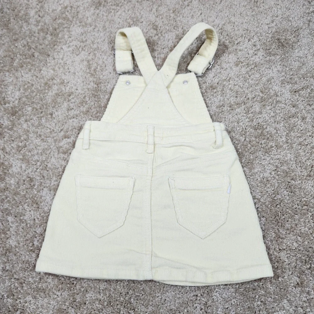 Jamie Kay Girls Butter Yellow Corduroy Pinafore Overall Dress Size‎ 2Y